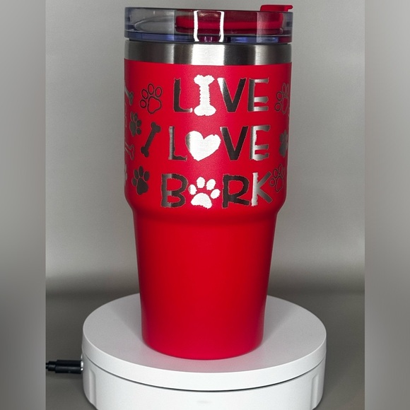 COPY - CUSTOM ENGRAVED/PERSONALIZED 20 oz Grippy Tumbler RED - Picture 3 of 7